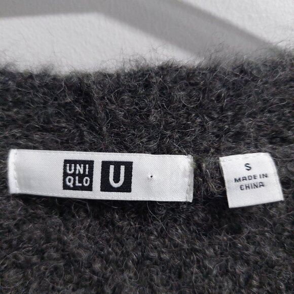 Uniqlo Women's Cardigan Grey Small Alpaca Wool Knitted Button Front Jumper, Sz S - Picture 4 of 9